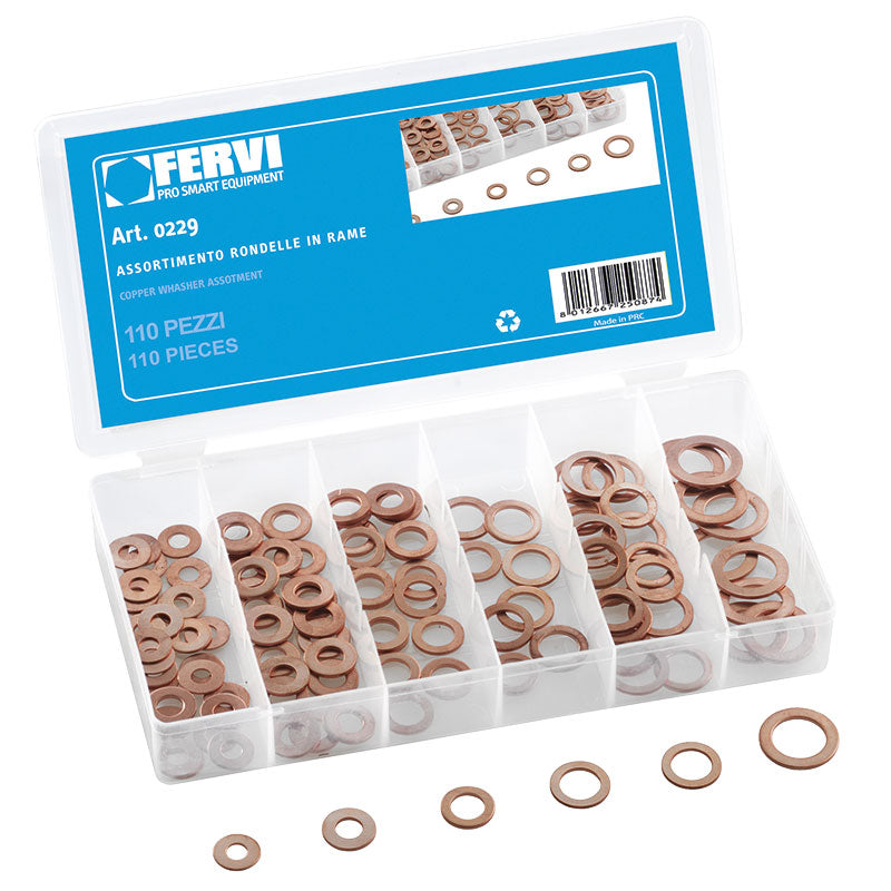 Assortment of Copper Washers Brand Fervi Art.0229