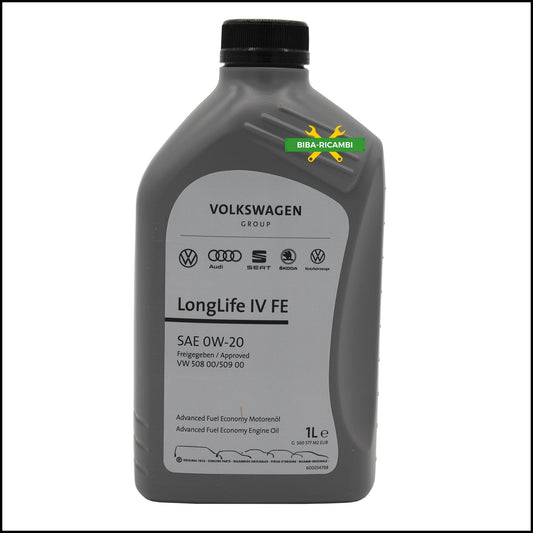 A. Olio Motore 0W-20 LongLife IV Nuova Generazione Euro 6  Specifica VW 508.00 / 509.00 BIBA-RICAMBI