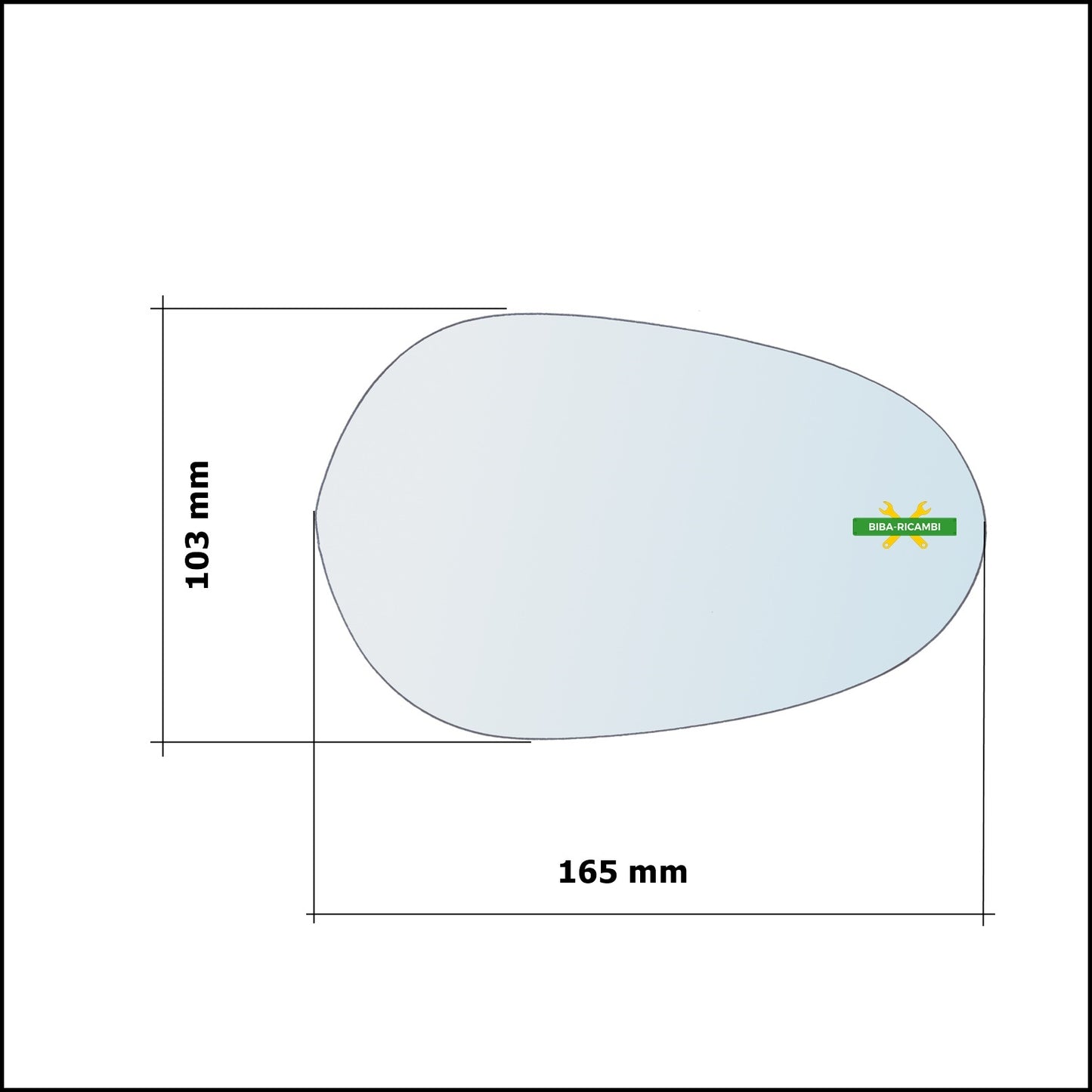 Piastra Specchio Retrovisore Lato Sx-Guidatore Per Lancia Ypsilon I (843) solo dal 2003-2007