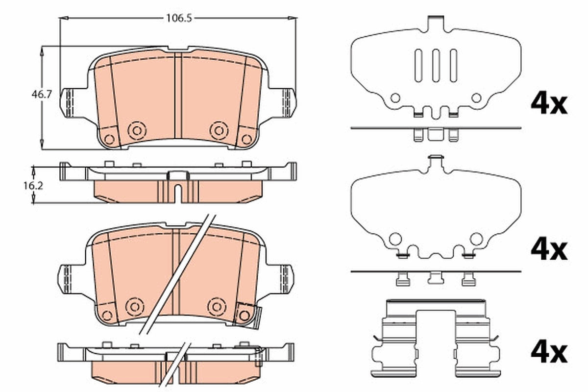 Kit 4 Pastiglie Freno Marca TRW Codice | GDB2184 BIBA-RICAMBI