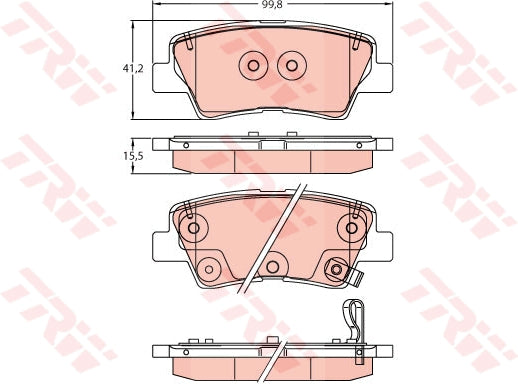 Kit 4 Pastiglie Freno Marca TRW Codice | GDB2242 BIBA-RICAMBI