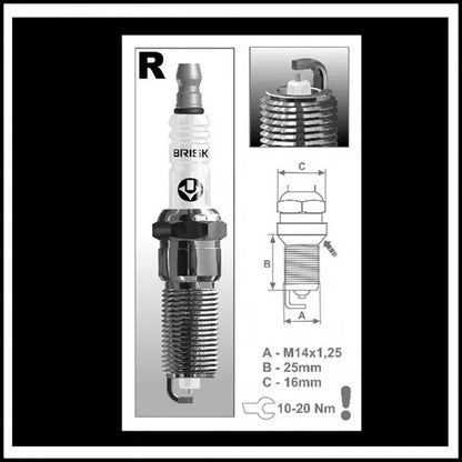 Kit 4 Candele Specifiche Gpl | Metano Adattabile Ford B-Max (JK) dal 2012&gt; BIBA-RICAMBI