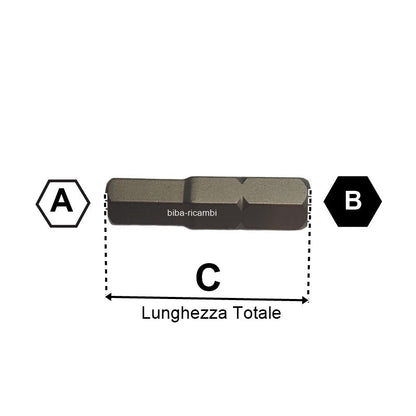 Beta Inserto Maschio Esagonale M3 Attacco 5/16 Per Avvitatori BIBA-RICAMBI