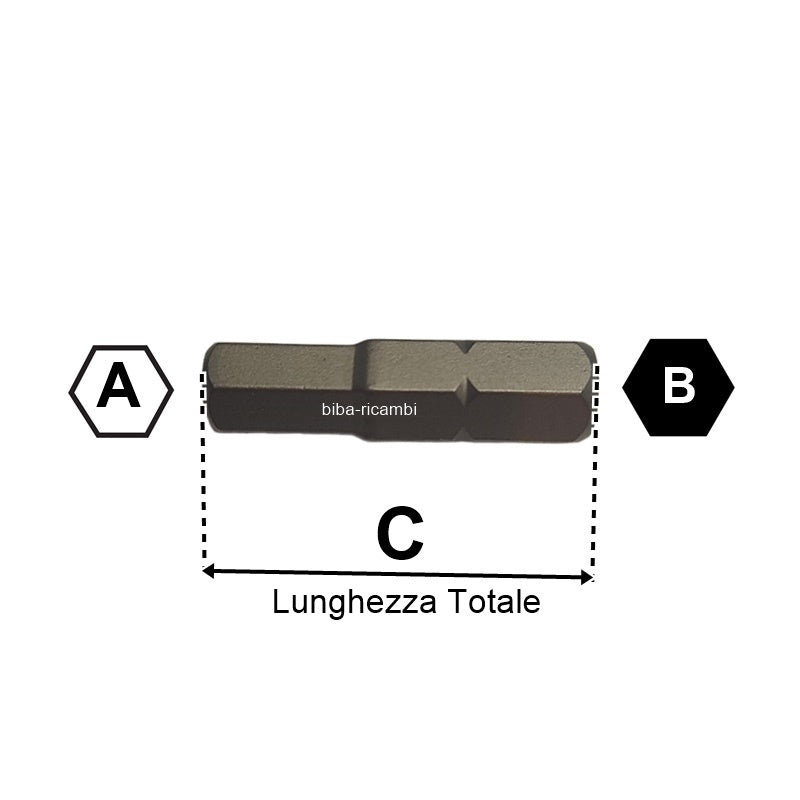 Beta Inserto Maschio Esagonale M8 Attacco 5/16 Per Avvitatori BIBA-RICAMBI