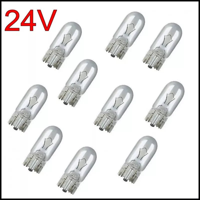 Luci Di Posizione Lampadine Tutto Vetro W5W T10 24V 5W (10pz)