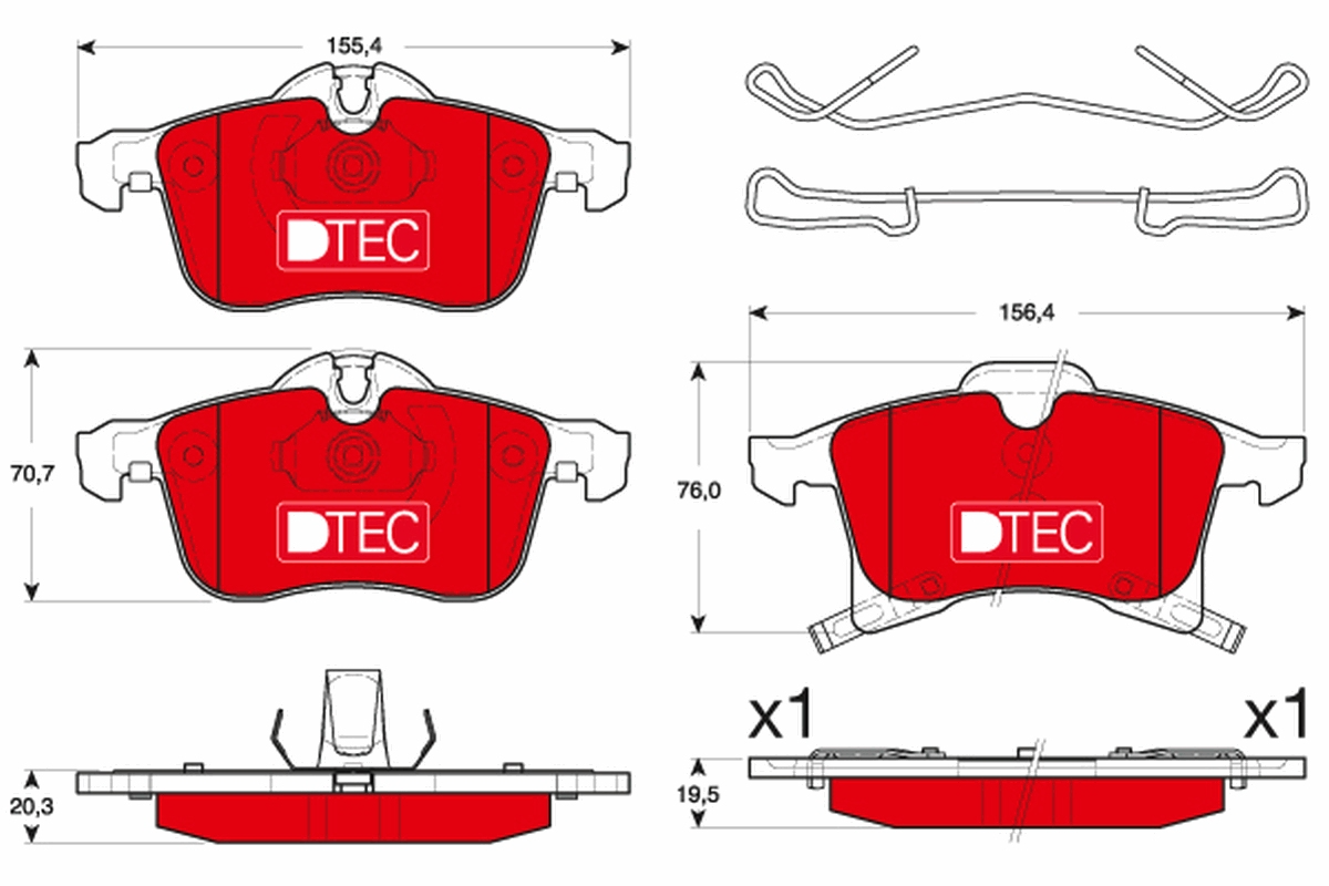 Kit 4 Pastiglie Freno Marca TRW Codice | GDB1668DTE BIBA-RICAMBI