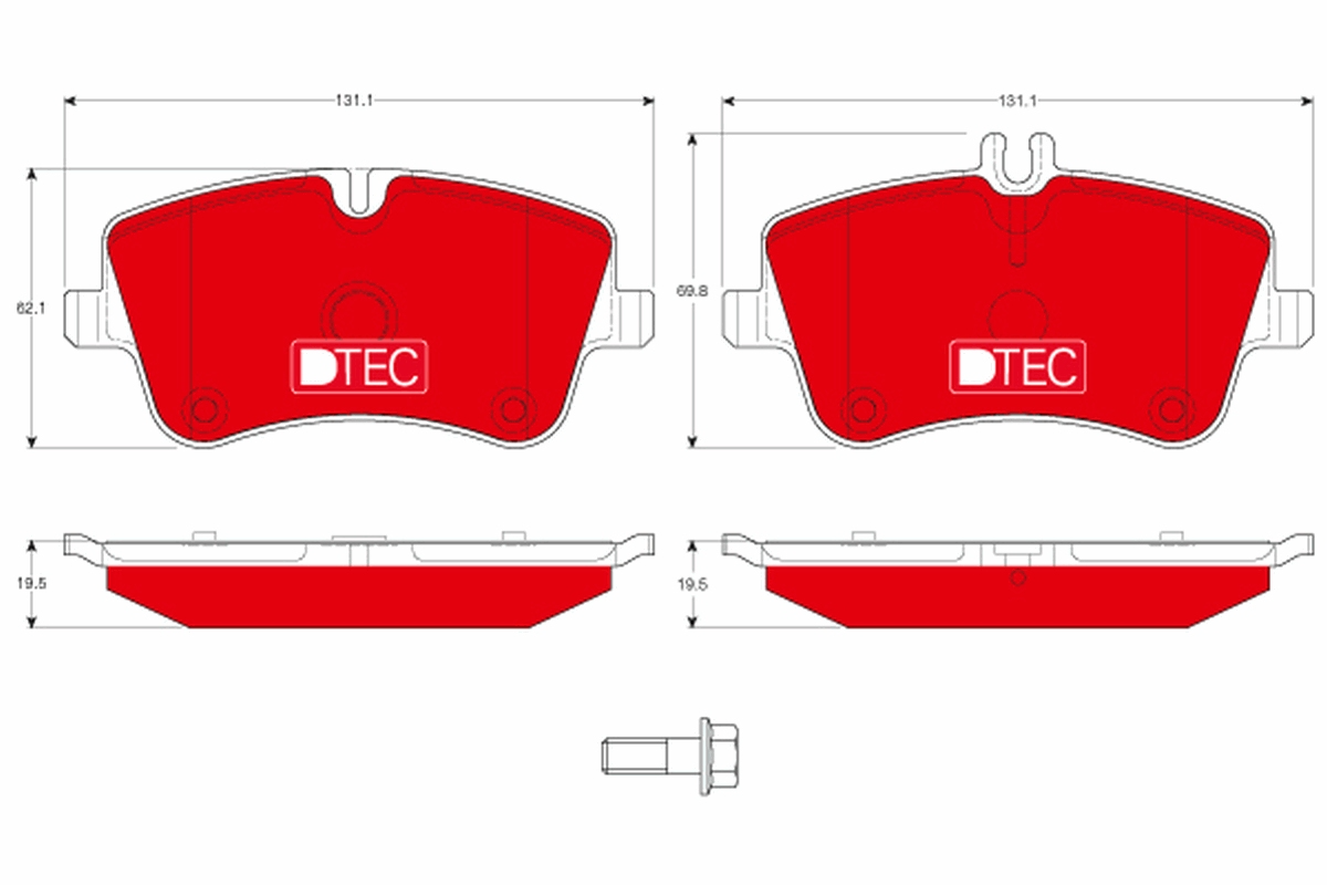 Kit 4 Pastiglie Freno Marca TRW Codice | GDB1413DTE BIBA-RICAMBI