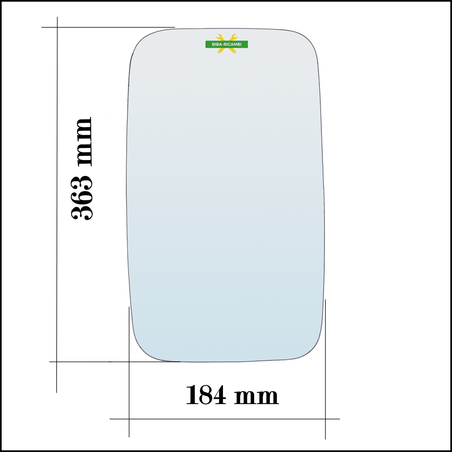 Vetro Specchio Retrovisore Lato Dx-Passeggero Per Isuzu P75 [Vetro Misura 363x184 mm]