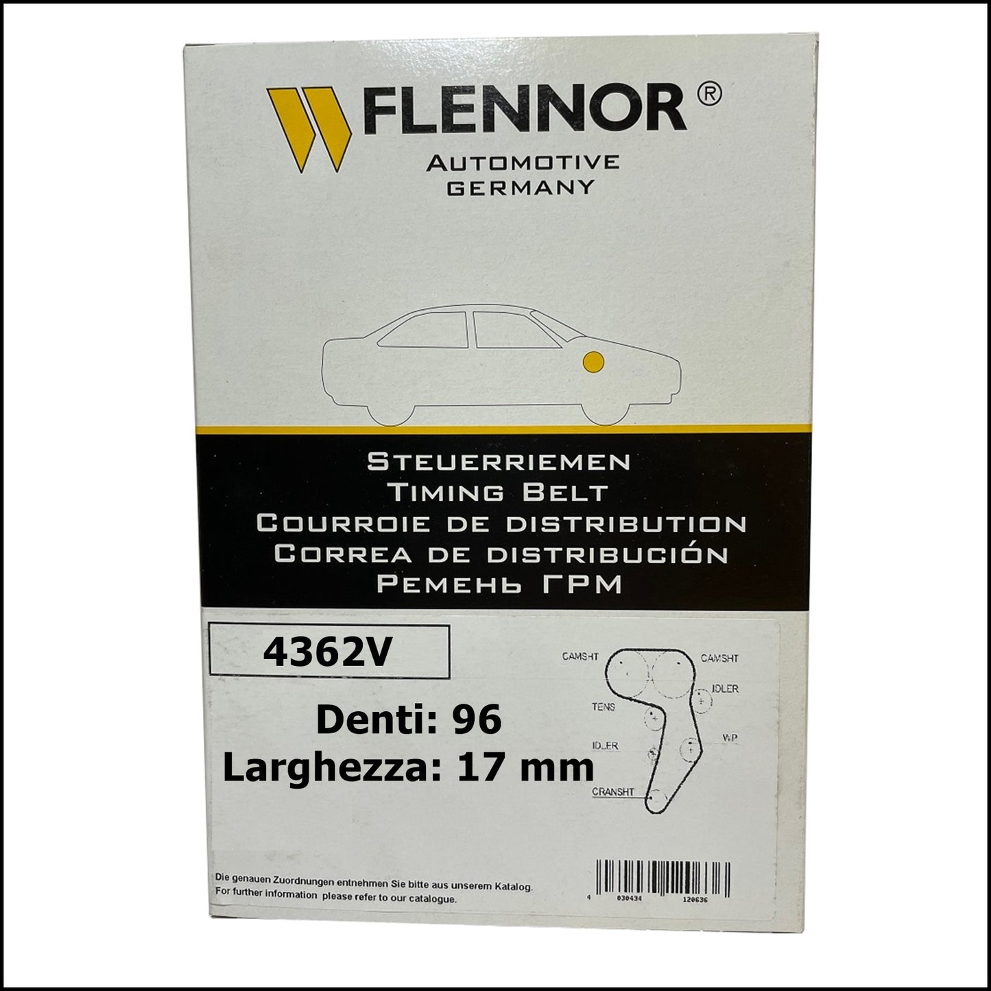 4362V Flennor Cinghia Distribuzione Dacia Logan | Sandero | Solenza | Renault Clio | Kangoo | Megane