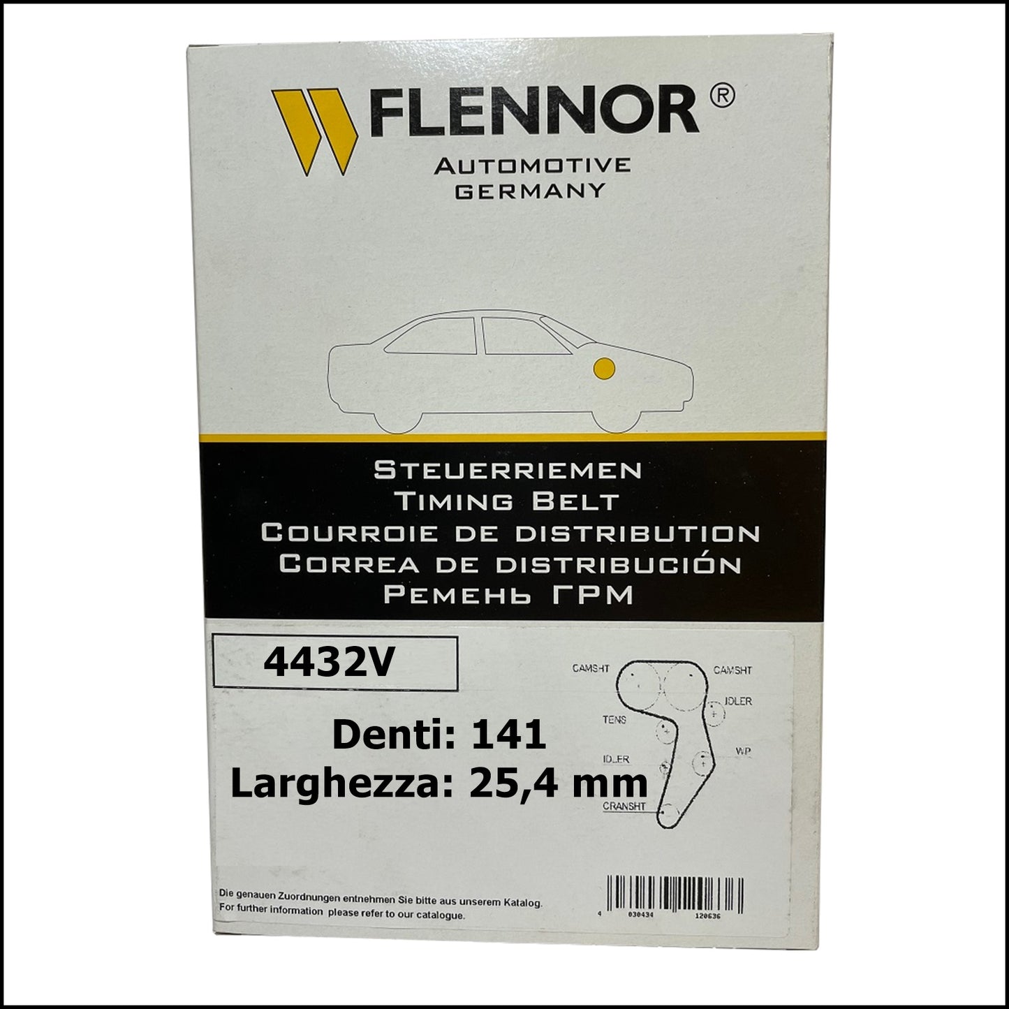 4432V Flennor Cinghia Distribuzione Audi A3 |  Seat Cordoba | Ibiza | Inca | Leon | Toledo | Skoda Fabia | Octavia | VW Bora | Caddy | Golf IV | New Beetle