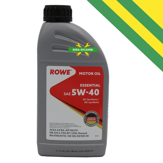 A. Olio Motore Full Sintetico 5W-40 Rowe Essential 1. LT BIBA-RICAMBI