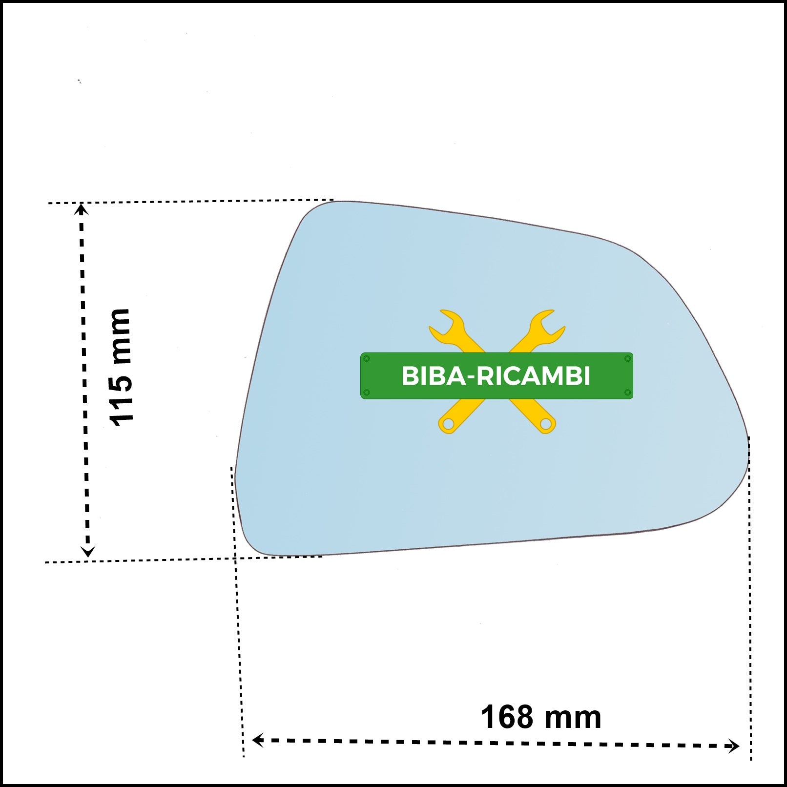Vetro Specchio Retrovisore Asferico Lato SX Compatibile Per Tesla Modello 3 dal 2018> BIBA-RICAMBI