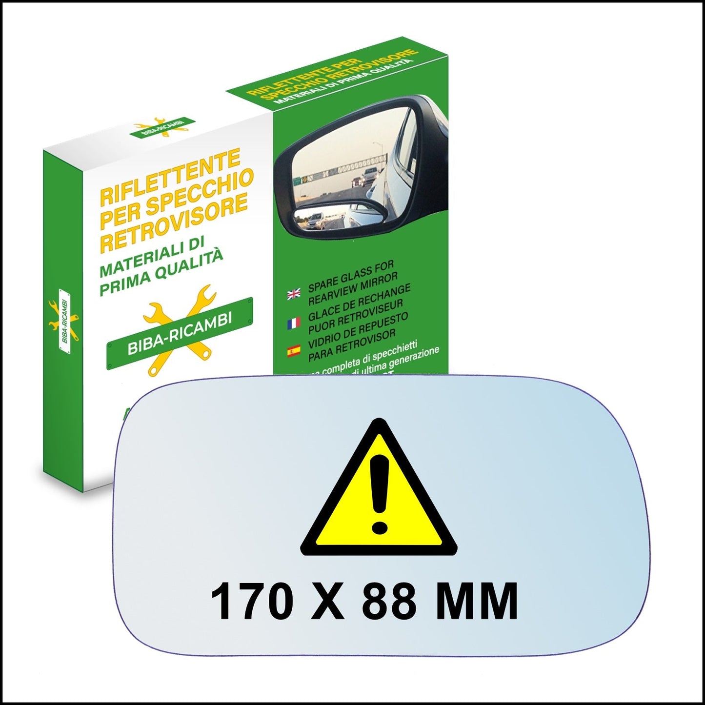 Vetro Specchio Retrovisore Lato SX Compatibile Per Nissan Primera II (P11) Dal 1996> BIBA-RICAMBI