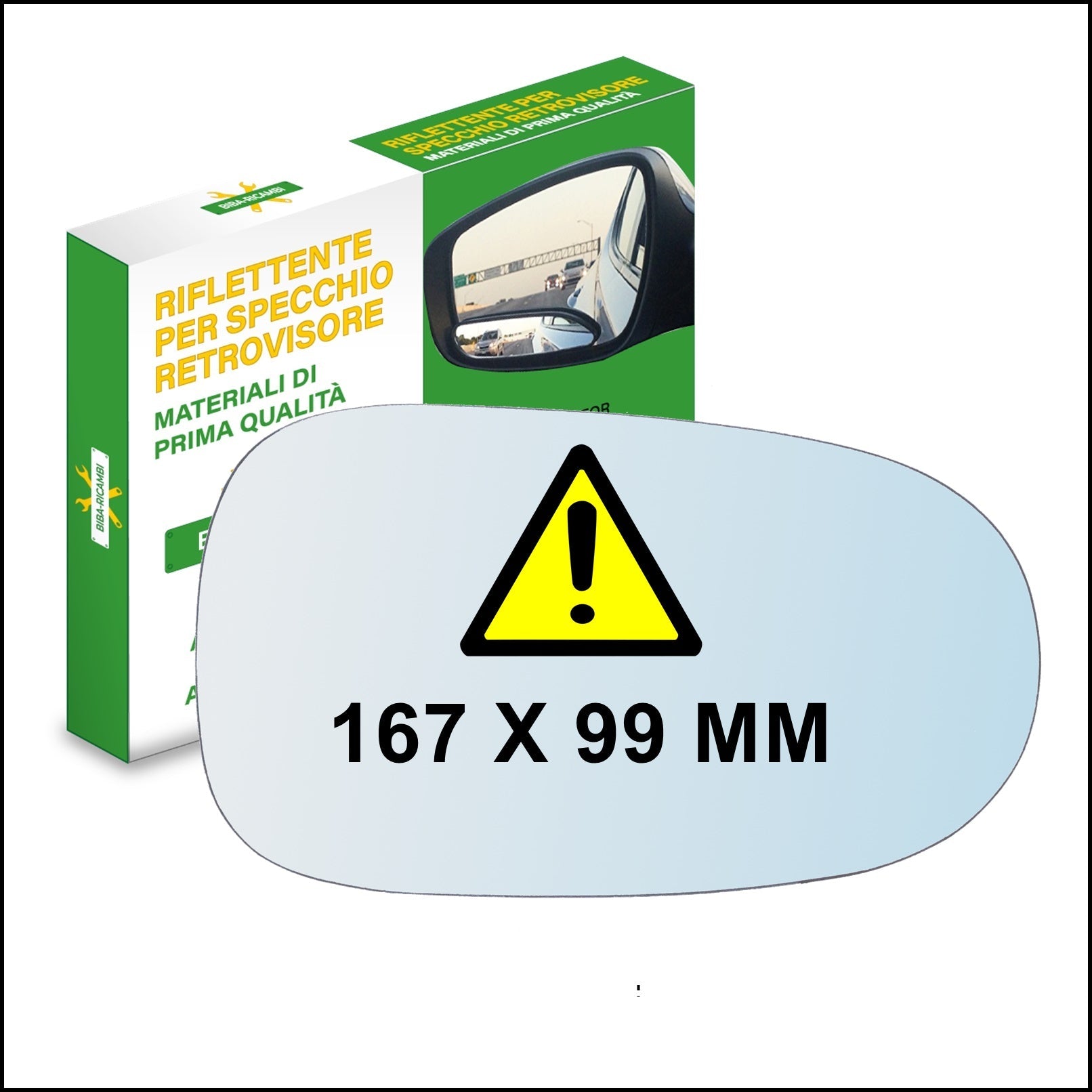 Vetro Specchio Retrovisore Lato SX Compatibile Per Nissan Primera (P10) dal 1990-1996 BIBA-RICAMBI