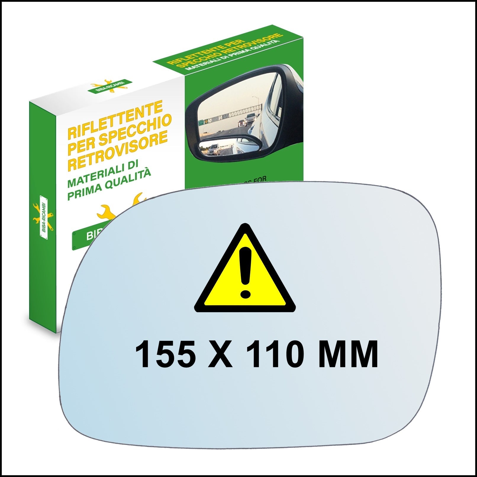 Vetro Specchio Retrovisore Asferico Lato SX Compatibile Per Daihatsu Terios I 1997-2006 BIBA-RICAMBI