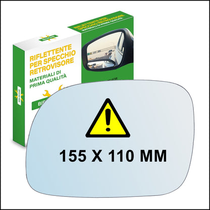 Vetro Specchio Retrovisore Asferico Lato DX Compatibile Per Daihatsu Terios I 1997-2006 BIBA-RICAMBI