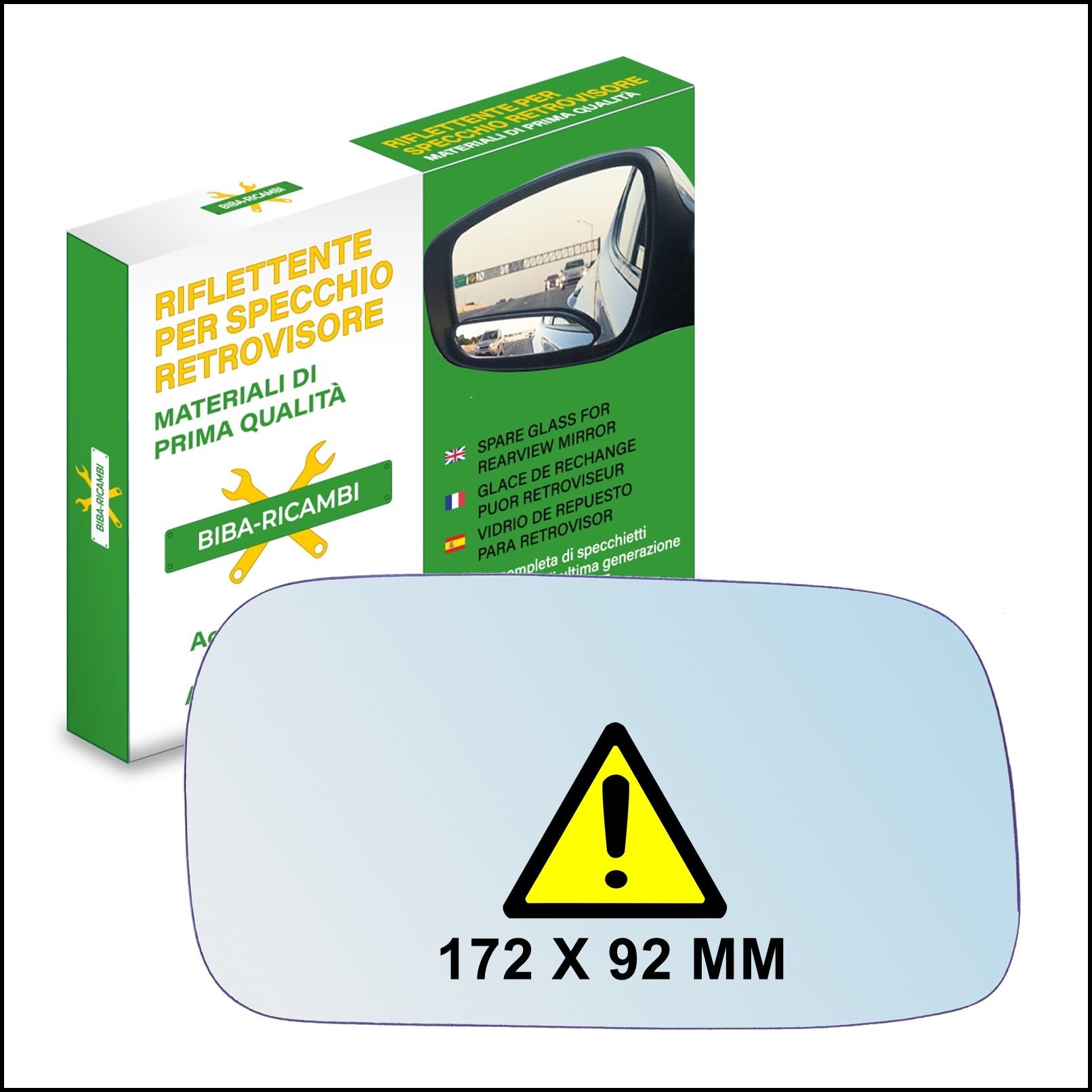 Vetro Specchio Retrovisore Asferico Lato DX Compatibile Per Nissan Almera dal 1995-2000 BIBA-RICAMBI