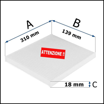 Cabin Filter Anti-pollen For Fiat Barchetta (183) from 1995&gt;