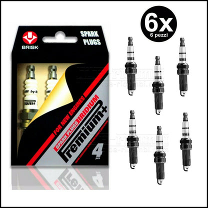 Kit 6 Candele Brisk Iridium Premium P3 Adattabile Volvo V70 III (135) dal 2007&gt;