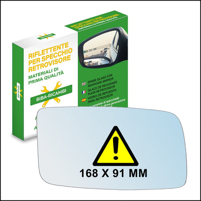 Vetro Specchio Retrovisore Asferico Lato DX Compatibile Per VW Passat (B2) 1979-1989 BIBA-RICAMBI