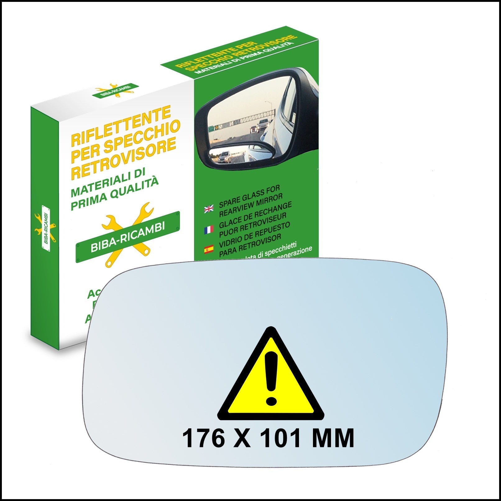 Vetro Specchio Retrovisore Asferico Lato DX Compatibile Per VW Passat dal 1990-1996 BIBA-RICAMBI