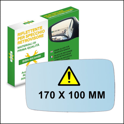 Vetro Specchio Retrovisore Azzurrato Asferico DX Compatibile Per Audi 90 dal 1984-1994 BIBA-RICAMBI