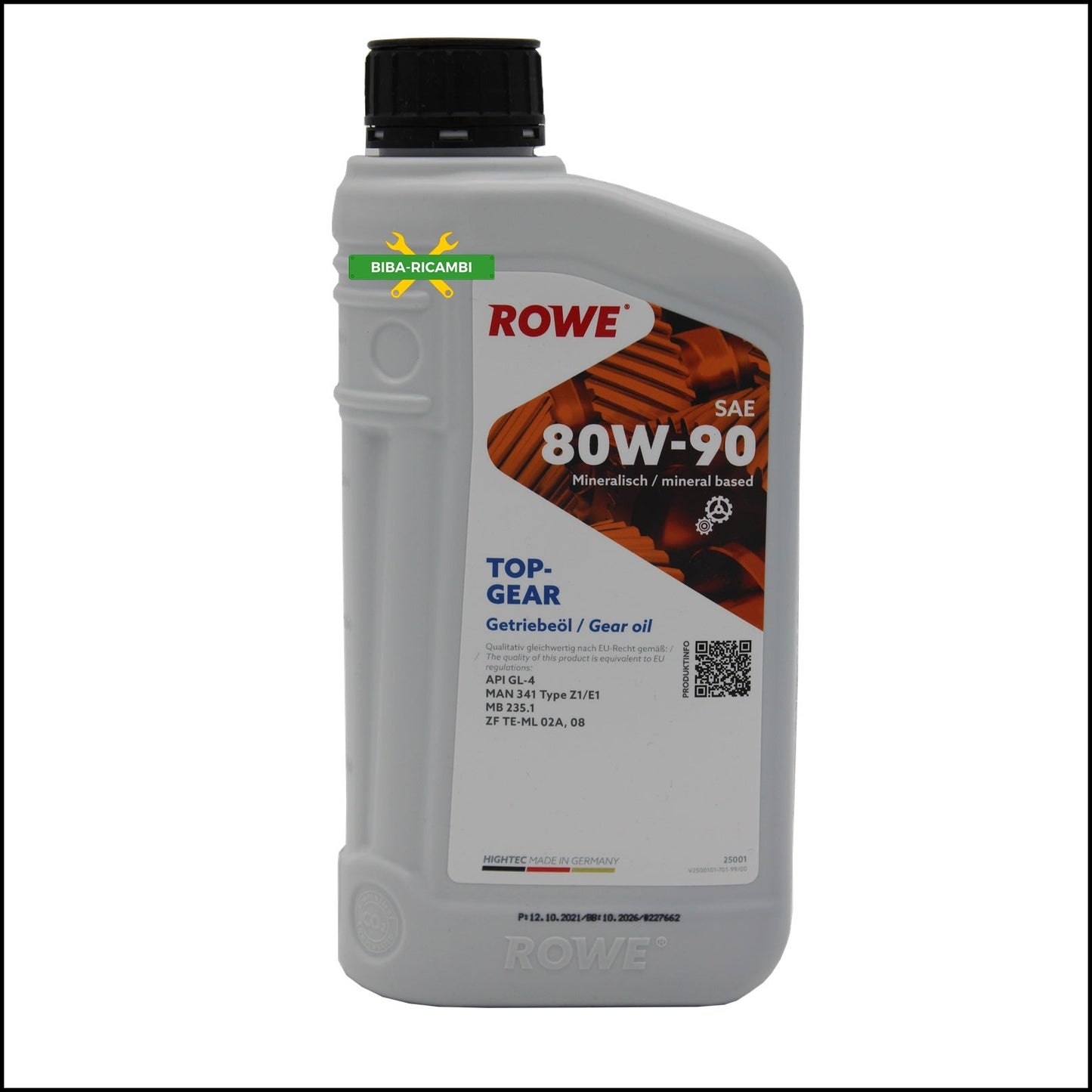 B. OLIO CAMBIO ROWE TECH TOP GEAR SAE 80W-90 GL4 BIBA-RICAMBI