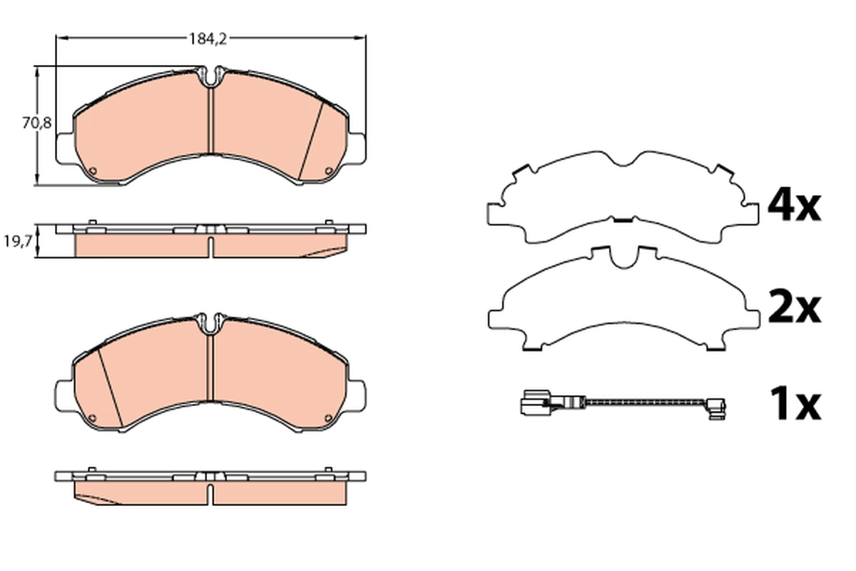 Kit 4 Pastiglie Freno Marca TRW Codice | GDB3645 BIBA-RICAMBI