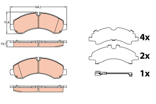 Kit 4 Pastiglie Freno Marca TRW Codice | GDB3645 BIBA-RICAMBI