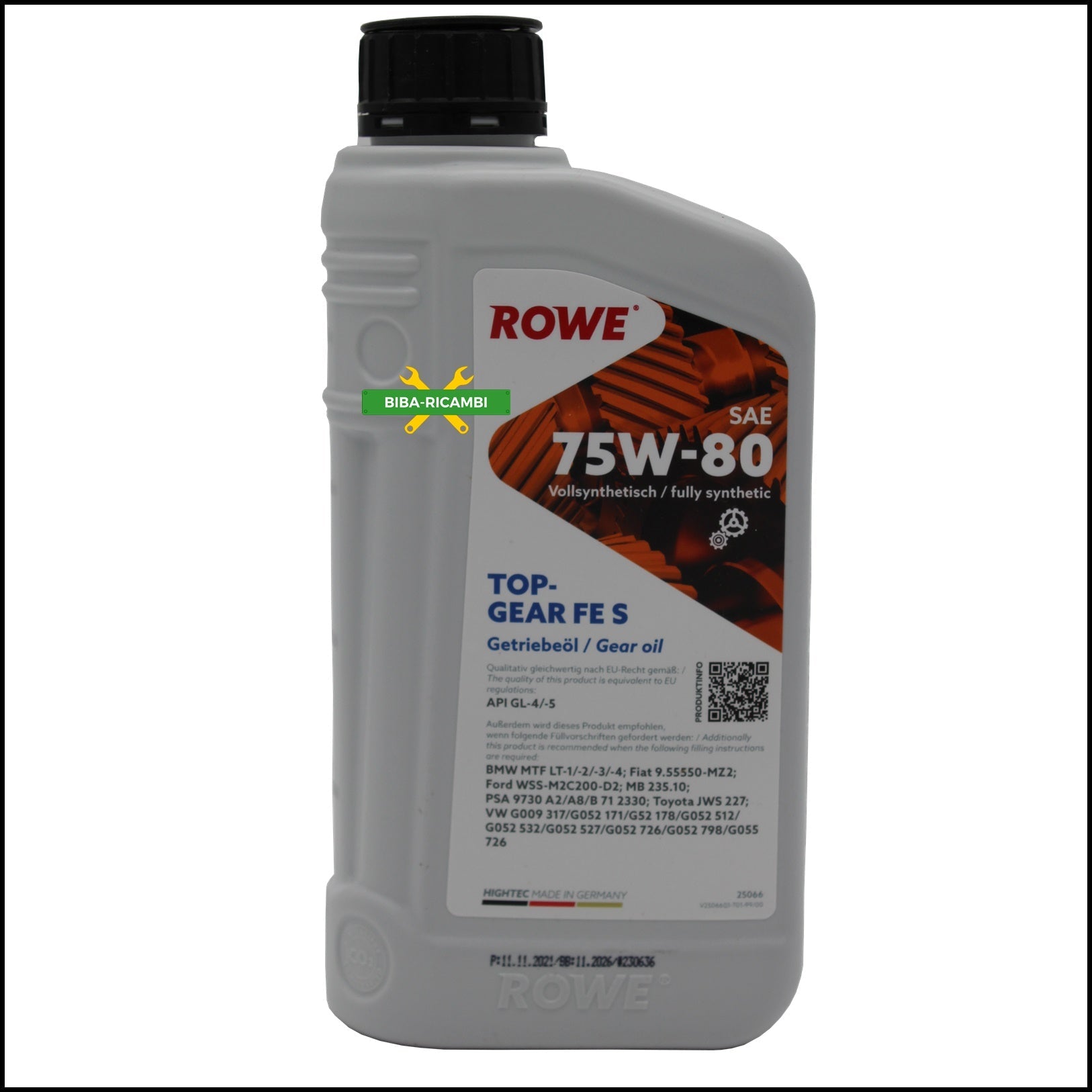 OLIO CAMBIO ROWE TECH TOP GEAR SAE 75W-80 GL4 | GL5 BIBA-RICAMBI