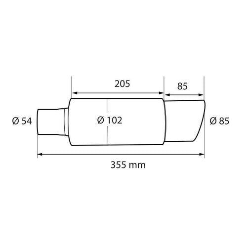 Marmitta universale in acciaio inox art.60066 BIBA-RICAMBI