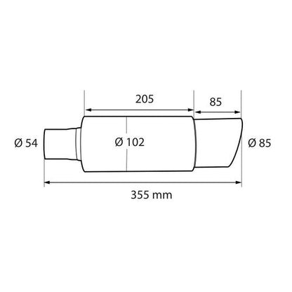 Marmitta universale in acciaio inox art.60066 BIBA-RICAMBI