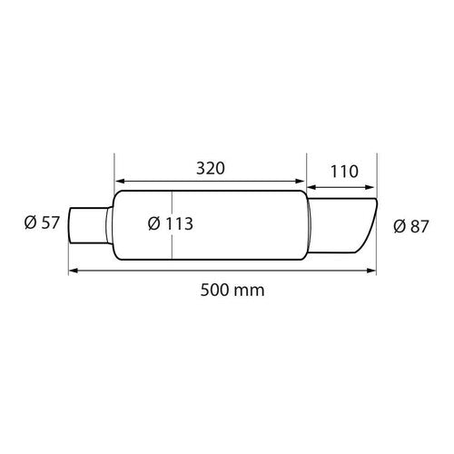 Marmitta universale in acciaio inox art.60064 BIBA-RICAMBI