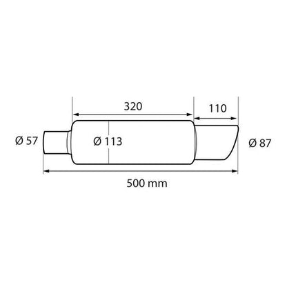 Marmitta universale in acciaio inox art.60064 BIBA-RICAMBI