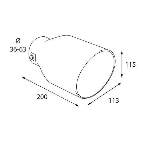 Terminale di scarico in acciaio inox lucidato Ø 36-63 mm art.60063 BIBA-RICAMBI