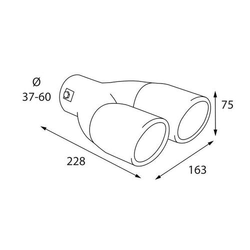 Terminale di scarico in acciaio inox lucidato Ø 37-60 mm art.60124 BIBA-RICAMBI