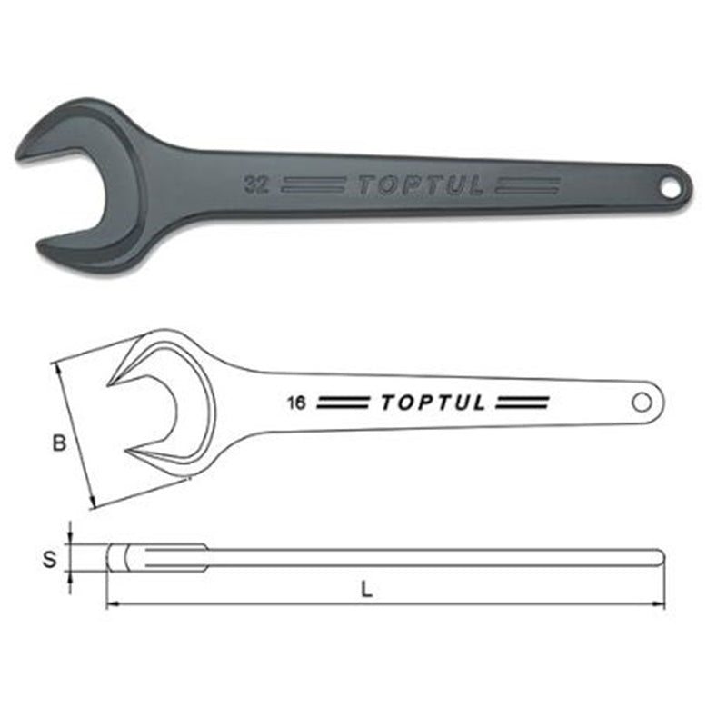 Chiave A Forchetta Semplice M16 | 161 mm | Marca Toptul BIBA-RICAMBI