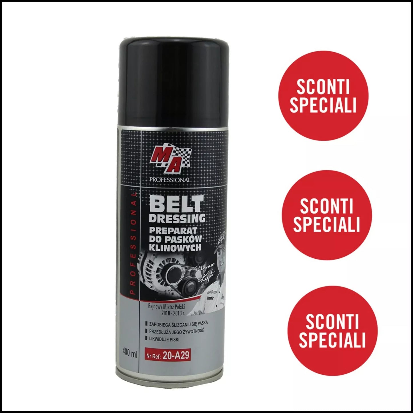 Spray anti fischio cinghia poly-v alternatore 500 ml Officina Auto Moto