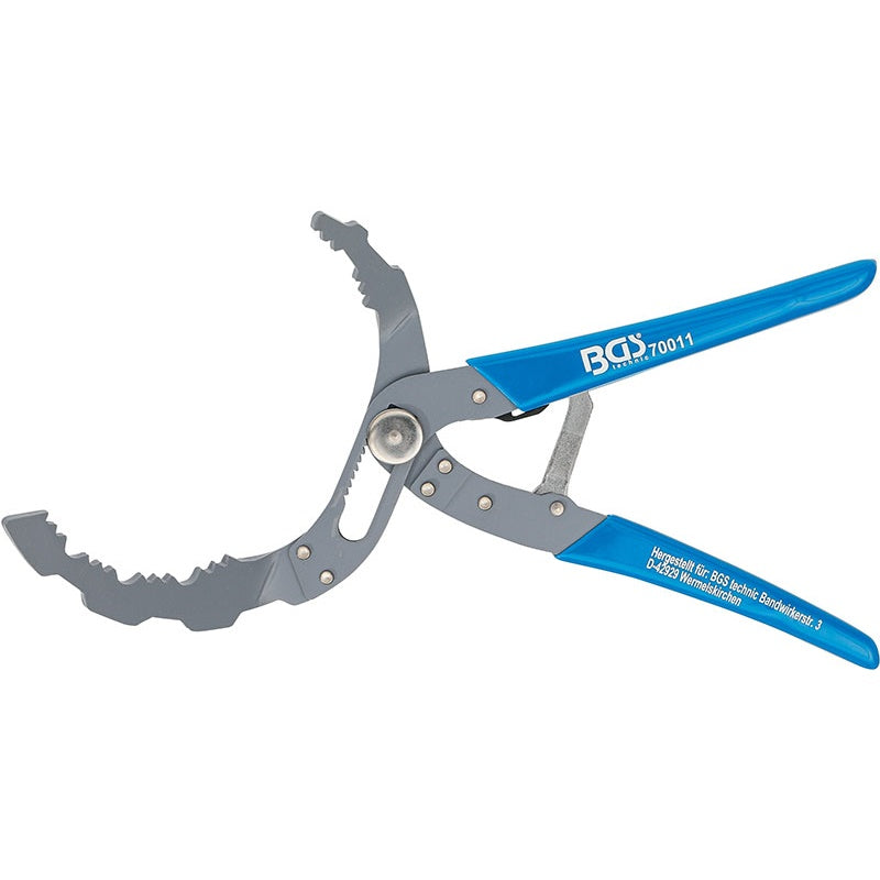 Self-adjusting oil filter pliers for Ø 60-120 mm 30° jaws Art.BGS70011