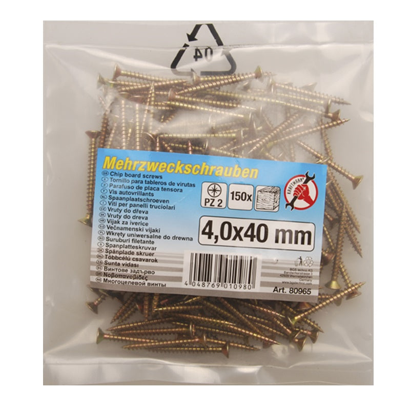 Screws 4.0x40 mm 150 pcs art.BGS80965