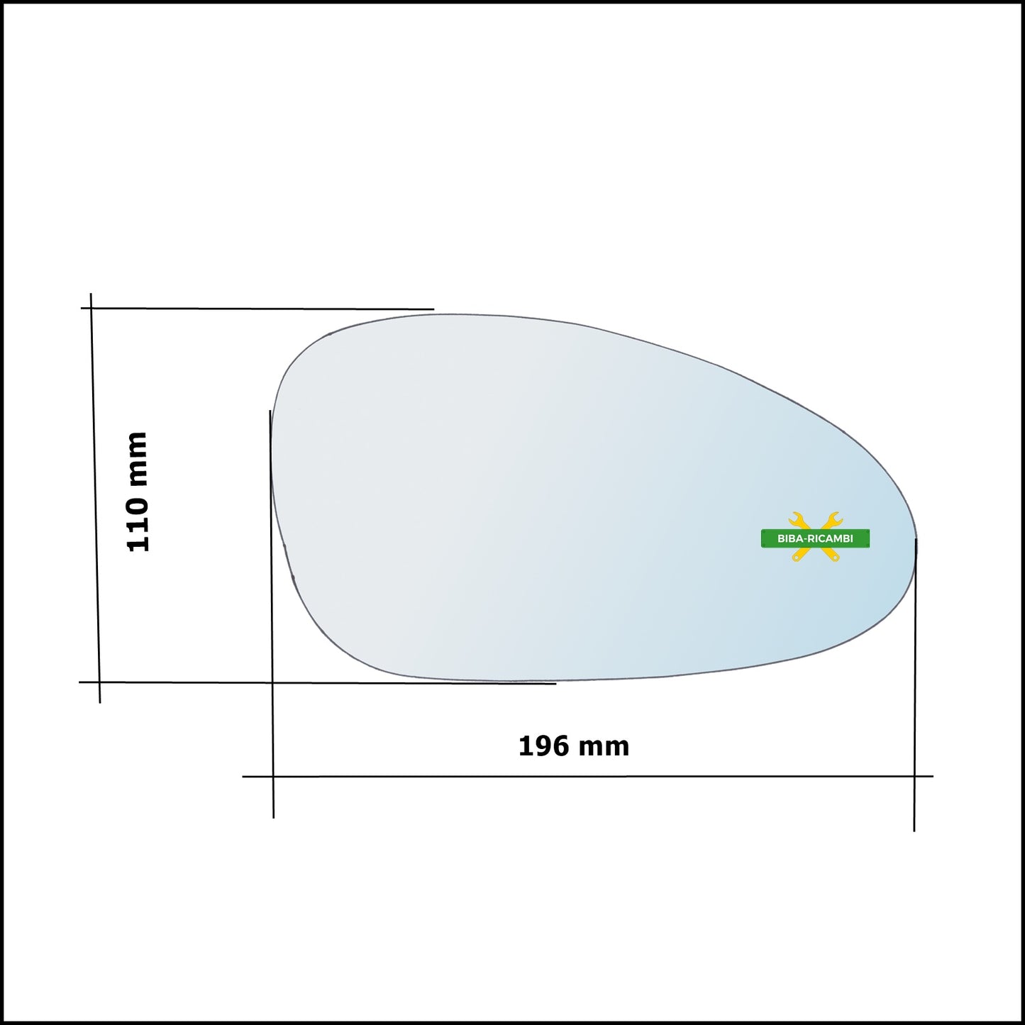 Vetro Specchio Retrovisore Asferico Lato Dx-Passeggero Per Porsche Boxter (987) dal 2004-2011