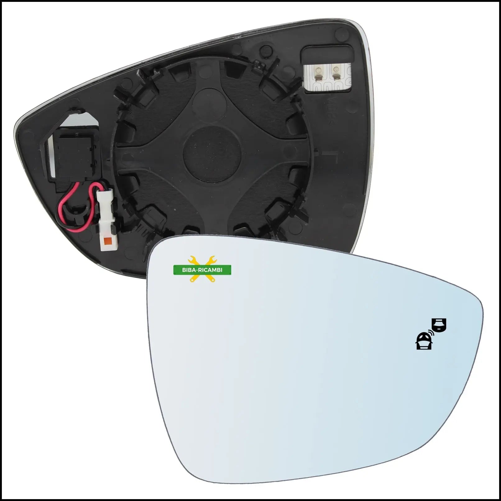 Piastra Specchio BLIND SPOT Termica Lato Dx-Passeggero Per Ford Focus IV dal 2018&gt; BIBA-RICAMBI