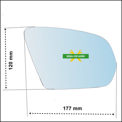 Vetro Specchio Retrovisore Lato SX Compatibile Per MB Classe A (W176) dal 2018&gt; BIBA-RICAMBI