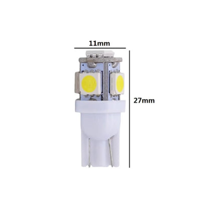 Lampadine Led Luci Posizione Targa Interni Aauto T10 5 SMD W5W Bianco 6000K (2Pezzi)