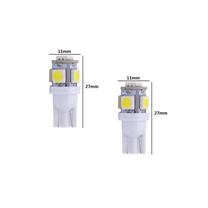 Lampadine Led Luci Posizione Targa Interni Aauto T10 5 SMD W5W Bianco 6000K (2Pezzi)