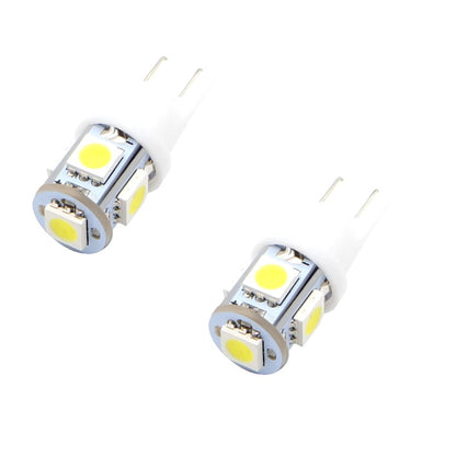 Lampadine Led Luci Posizione Targa Interni Aauto T10 5 SMD W5W Bianco 6000K (2Pezzi)