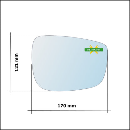 Vetro Specchio Retrovisore Asferico Lato Dx-Passeggero Per Mazda CX-5 I (KE) dal 2011-2015