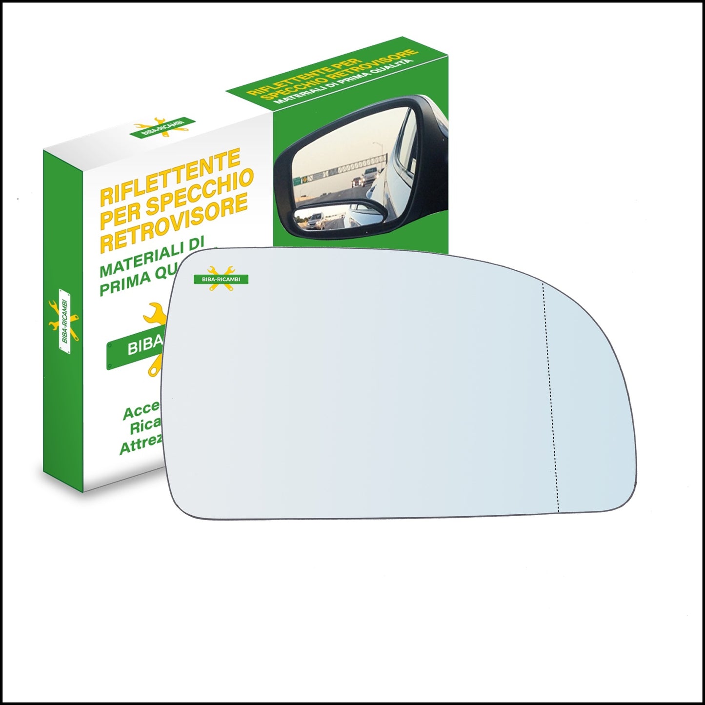 Vetro Specchio Retrovisore Asferico Lato Dx-Passeggero Per Kia Carens II (FJ) dal 2002-2006