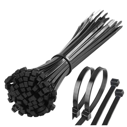 Professional Use Plastic Cable Ties 2.5 x 100 | Black Color (25Pcs)