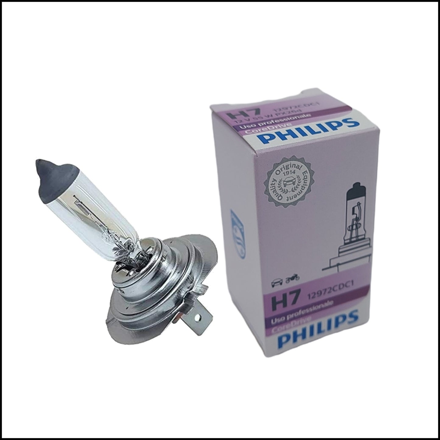 Z. H7 bulb 12V 55W PX26d Brand Philips Ref. 12972CDC1